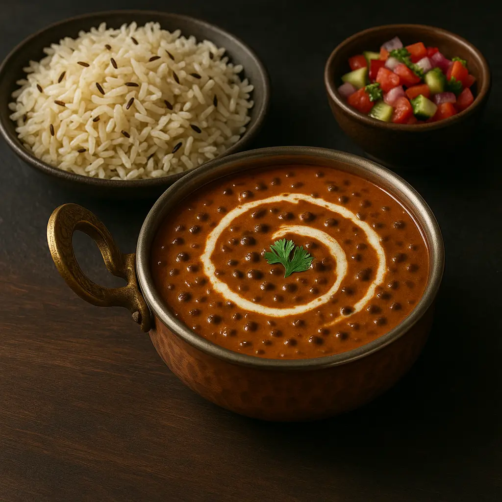 Dal makhani · jeera rice · salad